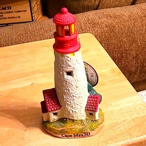 7.5" Cape May NJ Lighthouse Porcelain Figurine Nautical Decor